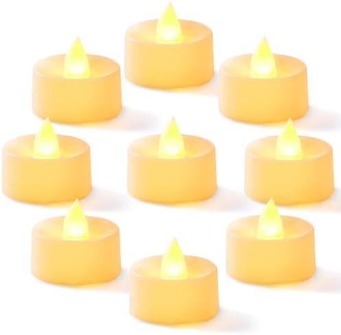 Homemory 24-Pack Flameless LED Tea Lights Candles Battery Operated, 200+Hour Fake Electric Candles TeaLights for Votive, Halloween, Ofrenda, Diya, Wedding Centerpiece Table Decor, Funeral, Christmas
