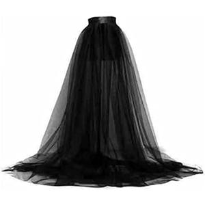 Women Tulle Tutu Long Skirts Festival Wedding Party Cocktail Prom Bandage Mesh Maxi Dress Overskirt (One Size)