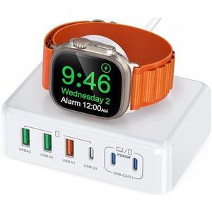 170W USB C Charging Station Block, Travel Charger for Multiple Devices, USB C Charger Plug for iPhone 17 16 15 14 13 Series, Apple Watch Ultra SE 10 9 8 7 6 5 4 3 2, AirPods, MacBook Pro Air, iPad