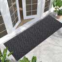 Yimobra Outdoor Runner Rug 72x24, All-Season Waterproof Doormat Outdoor Entrance, Heavy Duty Non-Slip Outside Commercial Grade Door Mat, Easy Clean, Black Gray
