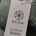 Gaiam Yoga Bolster Pillow, Soft Meditation Cushion for Yoga, Massage and Back Support, Breathable Cotton Fill, Zippered Microfiber Cover, Easy-Carry Handle, Machine Washable