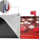Christmas Mailbox Covers Red Glitter Snowflake Ball Magnetic Letter Post Box Cover Standard Size 25.5 x 21 Inch Garden Yard Home Decorative