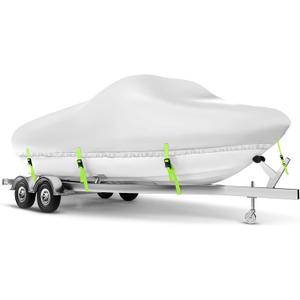 Boat Cover 24-26 ft, Waterproof 900D Heavy Duty Boat Cover, PU Marine Grade Polyester Boat Covers 24-26 ft, Fits Bass, V-Hull, Tri-Hull, Runabout, Jon, Fishing, Trailerable, Beam Width 135 inch
