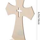 Didiseaon 10pcs Wooden Cross Desk Decor Unpainted Craft Crosses for Home Office Unique Religious Ornament for Weddings Baptisms Festivals