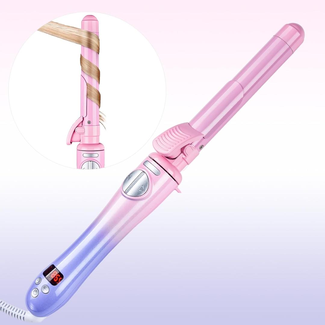 Rotating Curling Iron 1 Inch,Automatic Curling Iron,Easy-to-use Curling Wand for All Hair Types,Self Rotating Barrel with Dual Voltage,Fast Heating for Long-Lasting Hair Styling