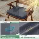Outdoor Chair Cushions Set of 4: Waterproof & Fade Resistant Patio Furniture Cushions - 17 x 16 x 2 Inch Non Slip Round Corner Seat Cushion Pads with Removable Cover for Garden Yard Lawn, Dark Grey