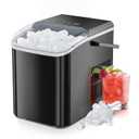 OLIXIS Ice Maker, Ice Makers Countertop with Handle, Portable Ice Machine, 9 Bullet Ice Cubes in 6 Mins, 26lbs in 24Hrs, Auto-Cleaning, with Basket and Scoop, for Home, Kitchen, RV, Camping, Black