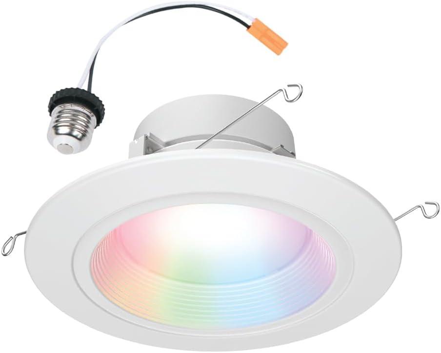 HALO 5/6" Smart Wi-Fi Recessed LED Light Powered by WiZ Pro, Dimmable Full Color w/ SpaceSense Motion, Smart Home Ready - RL56069WZRGBWWHR