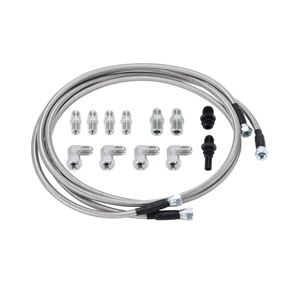 6AN 70" Transmission Fluid Oil Cooler Hose Line kit for GM Chevy Transmission 4L80E TH350 TH400 4L60E 700R4 200-4R TR6060 Ford AOD 4R100 4R70W and C5 Stainless Steel Braided PTFE Hose