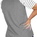 2 x Plus Size St. Patrick's Day T-Shirt Women Cute Gnomes Shamrock Printed Shirt Tops Short Sleeve Casual Graphic Tees (Gray, XXL)