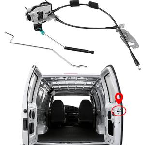 Yinlowa Rear Right Passenger Side Cargo Door Latch Assembly with Cable & Rod Compatible with Ford E150 E250 E350 Econoline Van 1992-2019 - Replaces 6C2Z-15431A02-AA, 8C2Z-15431A02-C