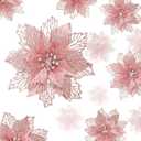 Geosar 36 Pcs 3 Size Christmas Poinsettia Flowers 3'' 4'' 6'' Tree Decorations Glitter Faux Flowers Xmas Artificial Poinsettia Ornaments New Year for Party Favor(Rose Gold)