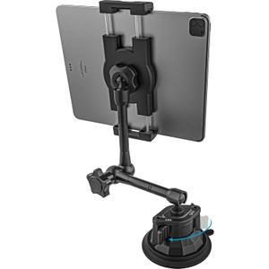 GDZN Suction Cup Car Dashboard Tablet Mount, Heavy Duty Truck Tablet Holder, [Adjustable Metal Arm] Semi Truck/Pickup Windshield Stand for iPad Pro 12.9 11, Galaxy Tab Z Fold, Fire HD, 4-13" Devices