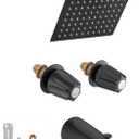 8" Rain Shower Faucet& Bathtub 2 Handle Knob Replacement for Price Pfister Verve Remodel/Rebuild Trim Kit, Matte Black