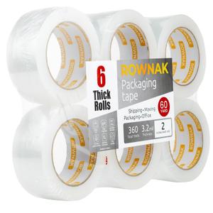 Clear Packing Tape 6 Rolls - Heavy Duty Packaging Tape 3.2mil Thick, 2.0 in. Wide x 60 Yards - Strong Adhesive, Silent, Reliable Package Tape for Home Office Shipping Moving Sealing