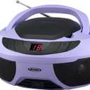 Jensen CD-475PL Portable Sport Stereo Boombox CD Player with AM/FM Radio and Aux Line-in & Headphone Jack (Lavender Purple) (Lavender Purple Limited Edition Color)
