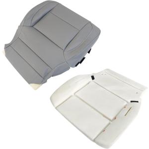 SecosAutoparts Driver or Passenger Bottom and Foam Pad Replacement Leather Seat Cover Gray Compatible with Chevy Silverado SLT SLE Z71 Tahoe Compatible with GMC Sierra 2014 2015 2016 2017 2018 2019
