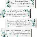 Yousoontic 4 Pieces Spanish Bible Verses Wall Decor Christian Spanish Wood Plaque Hanging Sign Religious Wall Decor Bible Verses Art for Home Office Farmhouse Kitchen(Fresh Style)