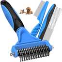 3 x 3PCS Pet Grooming Rake & Metal Comb & Flea Comb for Cats and Dogs, Double-Sided Dematting Tool, Extra-Wide Deshedding Dog Brush for Long Hair to Effectively Remove Tangles, Knots and Mats (Blue)