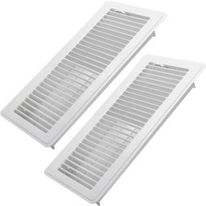 4x14 Inch Floor Register 2 Pack, Heavy Duty Steel Walkable Floor Vents - Easy Adjust Air Supply Lever - Vent Covers for Home (White) 4x14 Inch Floor Register 2 Pack, Heavy Duty Steel Walkable Floor Vents - Easy Adjust Air Supply Lever - Vent Covers for Home (White)