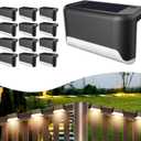 Solar Deck Lights Outdoor, 12 Pcs Solar Step Lights, Waterproof LED Solar Lights for Outdoor Stairs, Step, Fence, Yard, Patio, Railing, Garden and Pathway