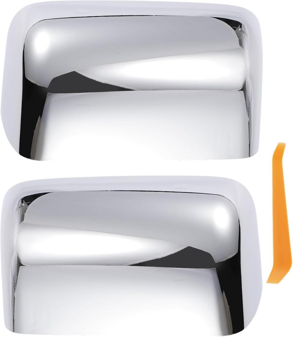 Car Rear View Side Top Half Towing Mirror Cover Cap Replacement Chrome Plated for Ford Excursion F150 F250 F350 2008-2016 Replace 7C3Z17D742A/7C3Z17D743A