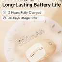 SEUNKWANG EWEADN Q5 Wireless Mouse, BT5.0 & 2.4G Computer Mice with Visible Battery Indicator, 1600 DPI, Rechargeable Bluetooth Mouse, 6 Button Portable Silent Computer Mouse for Laptop/PC/Mac - Pink