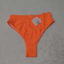 Kepblom Women's High Waisted Bikini Bottom - High Cut Cheeky Rave Bottoms for Beach, Swimming Pool,Rave Festivals Large