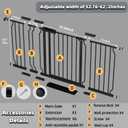 Extra Wide Baby Gate with Door, 52.76~62.2 Inch Wide Presure Mounted No Drill Metal Auto Close Child Gate for Stair Doorway - Indoor Outdoor Safty Gate for Toddler Dog Doggie, Black