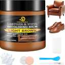 STARTSO WORLD Light Brown Leather Recoloring Balm, Leather Repair Kit for Furniture, Couches & Car Seats, Leather Paint, Leather Color Restorer, Leather Scratch Remover