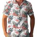 Yoimira Floral Hawaiian Shirt for Men Vintage Vacation Button Down Short Sleeve Mens Beach Shirts for Casual (XXL)