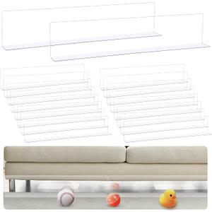 18 Packs Under Couch Blocker 15.8" L x 3.15" H Clear Toy Blockers for Furniture Transparent Sofa Blocker with Tape Stop Things from Going Under Sofa Couch Bed Furniture