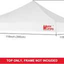 MASTERCANOPY Replacement Pop Up Canopy Top (10x10, White)
