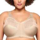 Glamorise Women's Full Figure MagicLift Front Close Support Bra #1200 (52G)