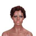 Short Finger Wavy Cute Natural Retro African Wigs for Women Mommy Wig in Black (2/33#)