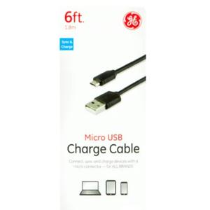 GE Micro USB Charge Cable - Black
