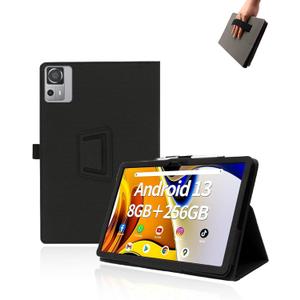 Case for SGIN T12S Tablet 12 inch Android 13 Tablets,UYRUREL Leather Slim Folding Stand Cover with Hand Strap Magnet for Men Women Full Protection,Black.