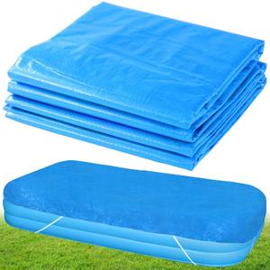 6.7  10 FT Rectangular Pool Cover,Inflatable Swimming Pool Cover Fits Under 120"x80" Above Ground Pools,Rectangle Above Ground Swimming Pool Cover with Adjustable Drawstring