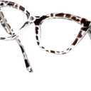 Women's Oversized Blue Light Blocking Glasses, Cat Eye Computer Gaming Glasses Anti Eyestrain & UV Glare RF6217 (Leopard Cateye Frame)