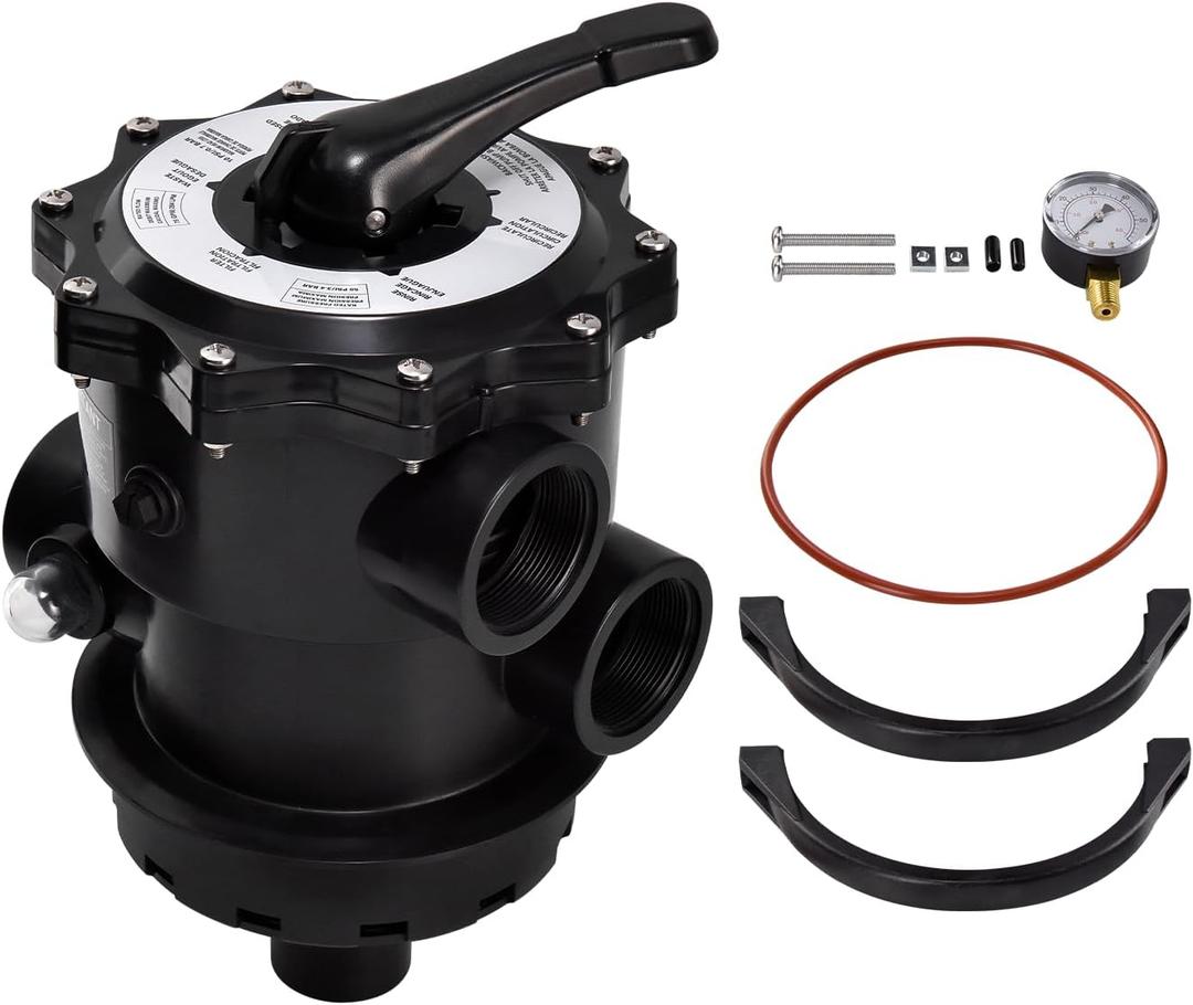 SP071620T Multi-Port Sand Filter Valve, 2" Plumbing Control Valve Compatible with Hayward Pro Series Sand Filter S310T2, S270T2, S310T2, S360T2 Vari-Flo Valve Top Mount, Clamp & O-Ring