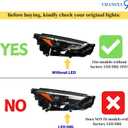 Fit for 2024-2026 Toyota Grand Highlander LE XLE Front Right Passenger Side Headlight Assembly, W/O LED Daytime Running Lamp, Replacement for 81110-0E760 CY-HD25A01R LOW