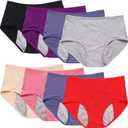 Leakproof Panties for Women Over 60, Leakproof Ladies Underwear, Leakproof Underwear for Women (8 Color,3X-Large)