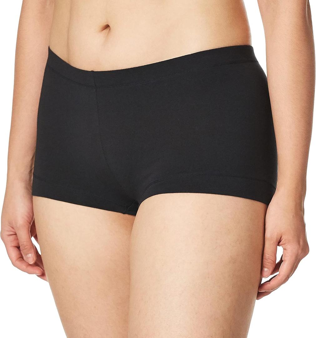 Maidenform Womens Cotton Boyshort Underwear, Comfortable Full-coverage Boy-shorts-panties (5, Black)