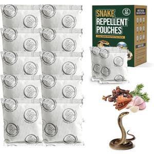 12 Pack Powerful Snake Repellent Pouches, Effective Snake Repellent for Yard & Outdoor, Snake Away Repellent for Outdoors, Long Lasting Snake Deterrent for Garden Patio Camping Fishing BBQ, Easily Use