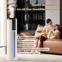 Moongiantgo 12L/3.17Gal Home Humidifier Cool Mist 350ML/H, 500 sq.ft | Cool Mist Humidifier with 4 Mist Modes&24H Timer, Quiet Humidifier with Aromatic Diffusion for Home Bedroom Baby Plant