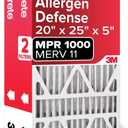 Filtrete 20x25x5 AC Furnace Air Filter, MPR 1000, MERV 11, Fits Lennox Devices, Allergen Defense, Electrostatic Air Cleaning Filter, 2-Pack (actual size 19.63 x 24.75 x 4.31 in)