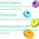 Baby Spinning Stacking Toys, Spin ABS Plastic and Color Rainbow Design Ring Stacker Baby Toys 6 to 12 Months Montessori Educational Learning Autism Sensory for Boys and Girls