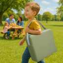 Eiury Toddler Booster Seat Dining Table Kitchen Chair, Waterproof Anti-Scratch PU Cushion, Non-Slip Bottom, Adjustable Buckle Straps, Easy Clean Portable Seat Cushion (Green)