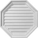 Ekena Millwork 22"W x 22"H x 1 1/8"P, Octagon Gable Vent Louver, Functional