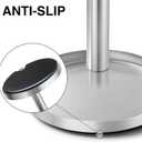 Stainless Toothbrush Holder Stand for Bathroom: Stainless Steel Ventilated Organizer with Slots for Electric Toothbrushes, Toothpaste, Razors & Small Comb, Unique Footprint Base Design, Brushed Silver